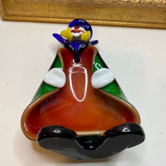 Vintage Murano Clown Art Glass Hand-Blown Candy Dish Ashtray Bowl As Is - Picture 2 of 10